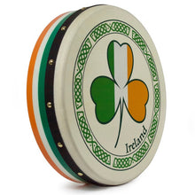 Load image into Gallery viewer, 15&quot; Shamrock Tricolor Bodhran with Rim Design
