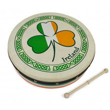 Load image into Gallery viewer, 15&quot; Shamrock Tricolor Bodhran with Rim Design
