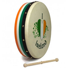 Load image into Gallery viewer, 15&quot; I Love Ireland Tricolor Bodhran with Rim Design
